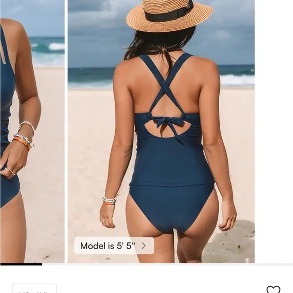 Cupshe NWT XXL Stylish Blue Two-Piece Swimsuit - Picture 2 of 3